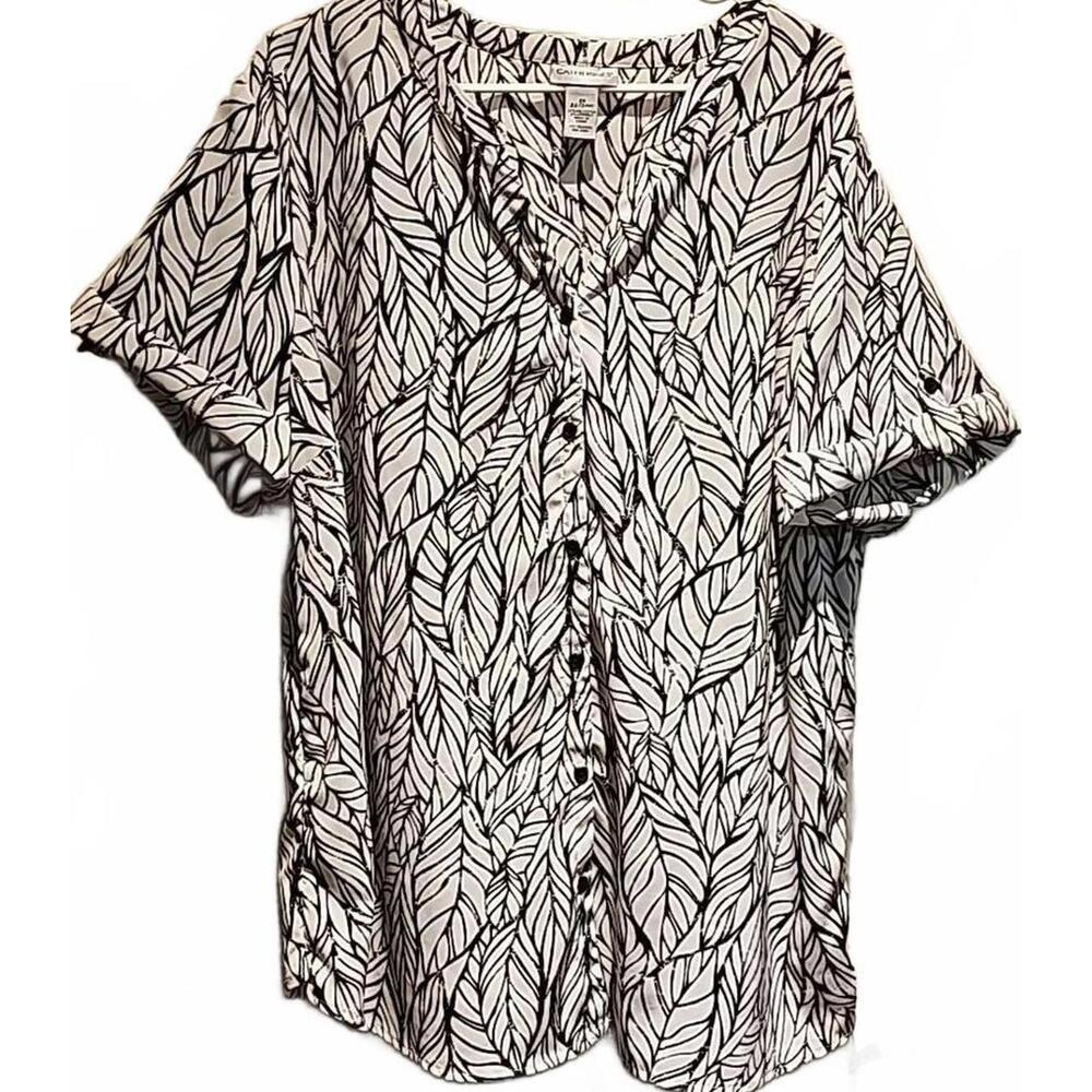 Catherine's Button Down Blouse Size 2x - image 1